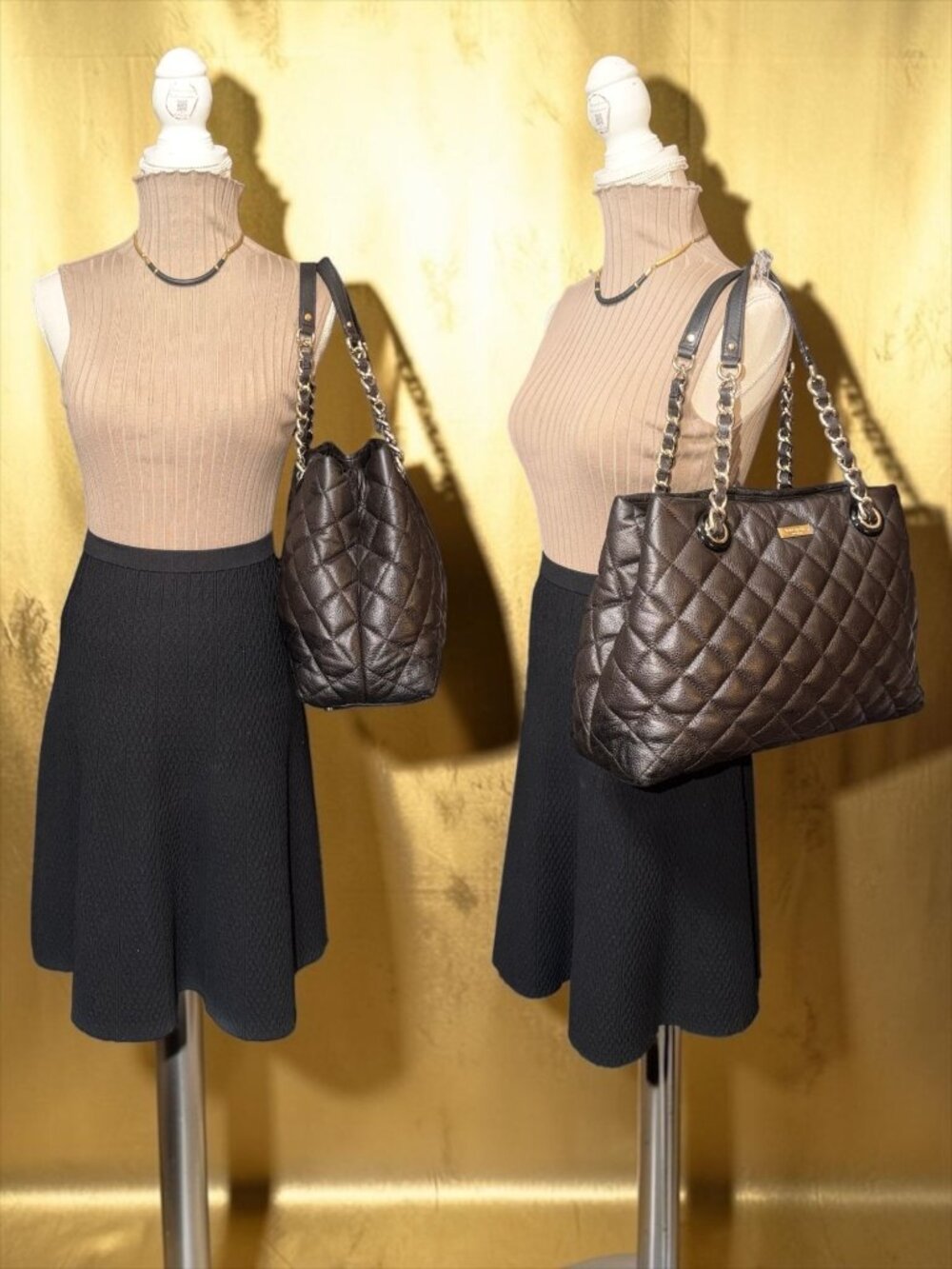 Kate Spade Gold Coast Maryanne Tote Black Quilted Leather 2-handle Shoulder Bag - Picture 3 of 11